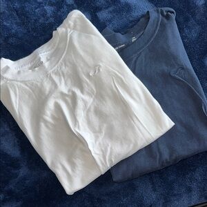 Hollister Long Sleeve Tees - White and Navy